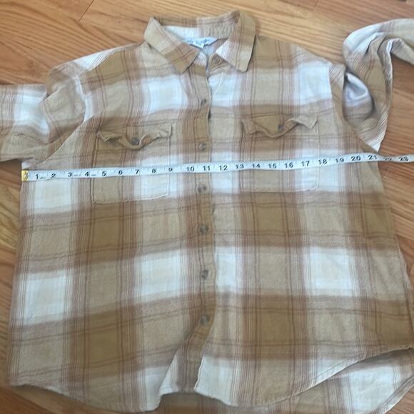 Old Navy Boyfriend Shirt - Mustard Yellow & Brown - M - Picture 6 of 7
